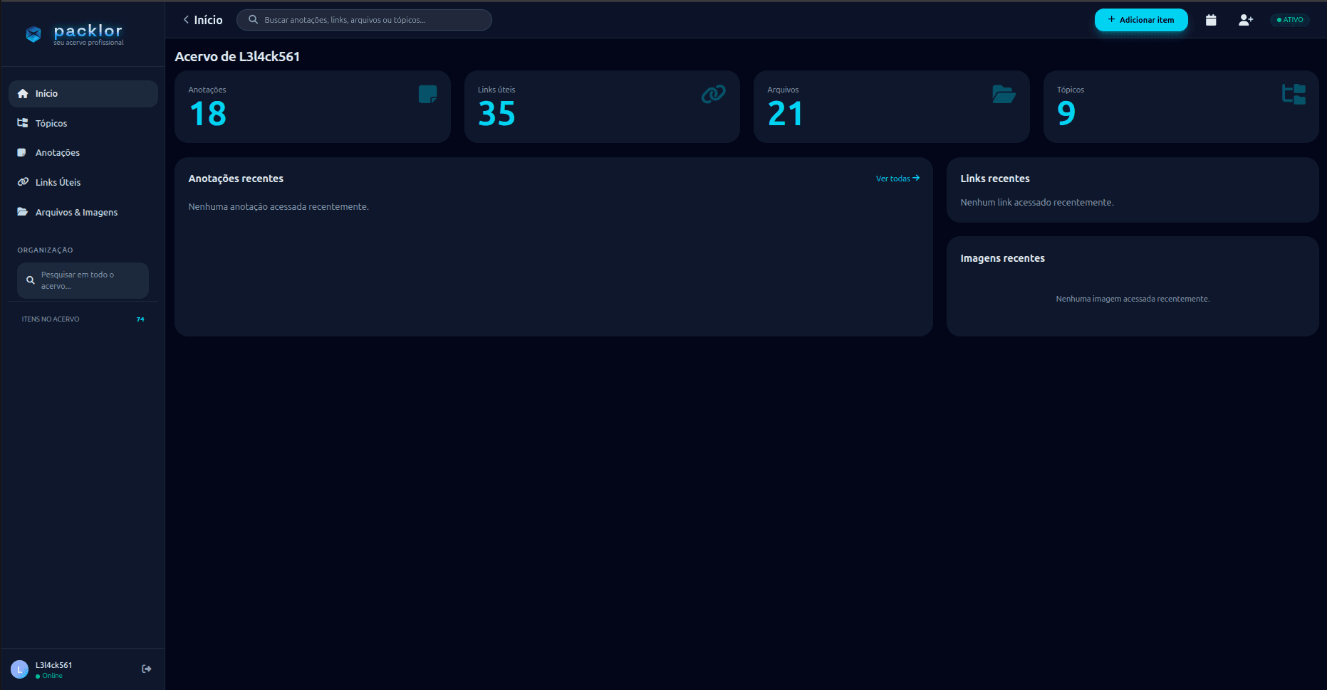 Packlor • Web App